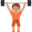 person lifting weights, medium skin tone